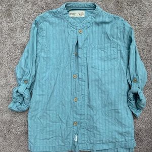 Zara teal button down